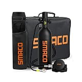 🏊【Mayor tiempo de inmersión】El cilindro de buceo S400Pro se puede utilizar de forma continua durante 15-20 minutos cuando está lleno de aire (el tiempo de inmersión está relacionado con la frecuencia respiratoria personal). El tanque solo pesa 5.64 libras. Los tanques de buceo SMACO no solo son adecuados para la práctica de buceo de principiantes (no más de 10 m), sino también como fuente de gas de respaldo para buceadores profesionales (no más de 30 m).
