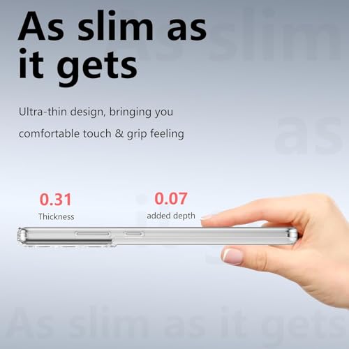 Image of Magnetic Case for Samsung Galaxy S21 Ultra Compatible with MagSafe, Shockproof Phone Bumper Cover, Anti-Scratch Clear Back Plastic (Clear)