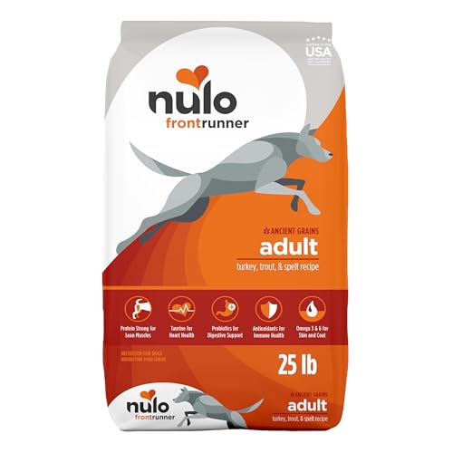 Nulo Frontrunner Turkey, Trout & Spelt Adult Dry Kibble Dog Food with Ancient Grains, 25 Pound Bag