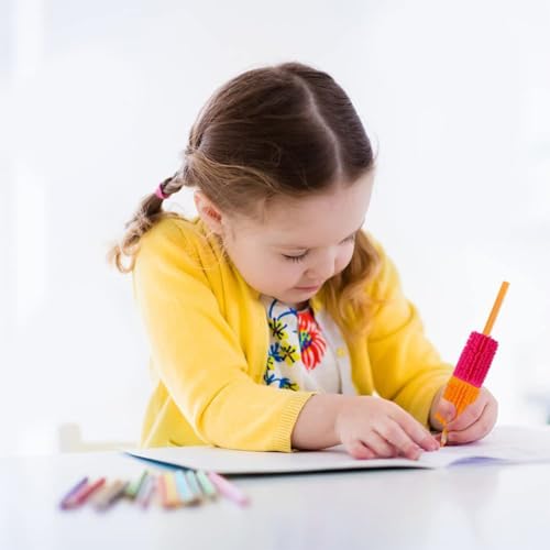 mkemka 10 Pcs Squishy Pen Grips for Pencil Soft Grips for Handwriting Training Pencil Cushion Grips Colorful Grippers - Image 6