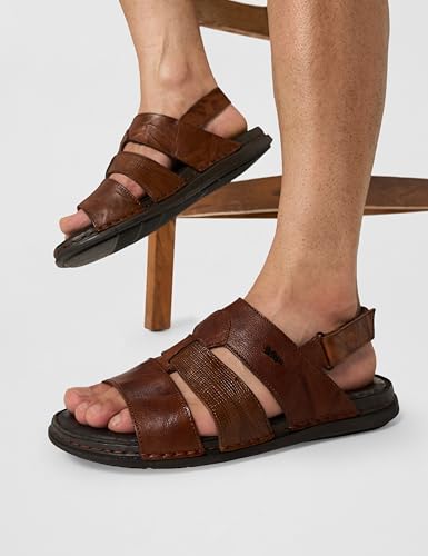 Image of Lee Cooper mens Leather Regular Velcro Mens Sandals Sandal