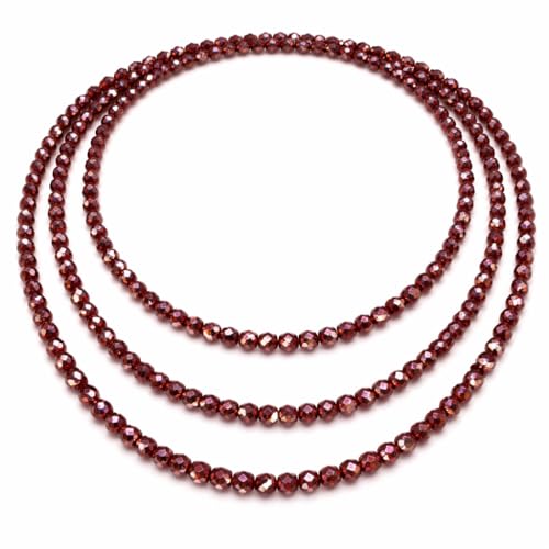 MAPIMANIA – Collier Femme Long Bordeaux avec Perles en Verre – Bijou Polyvalent, Lumineux et...