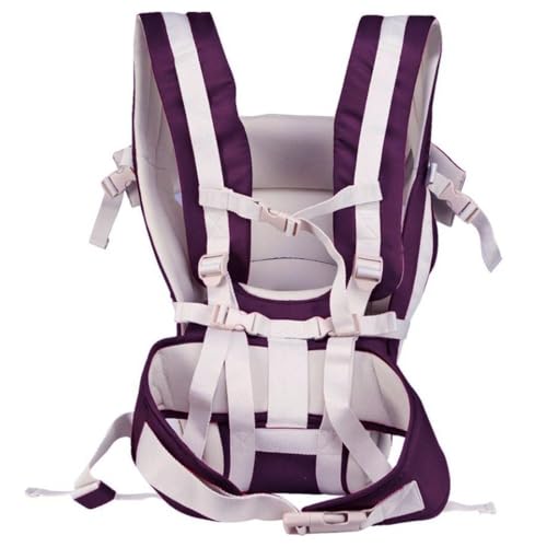 Image of LittleBoo New Born Baby Carrier Bag 4-in-1 Adjustable Baby Sitting Carrier Bag - Front & Back Carry with Head Support, Safety Belt & Buckle Straps for 0-24 Months (Purple)