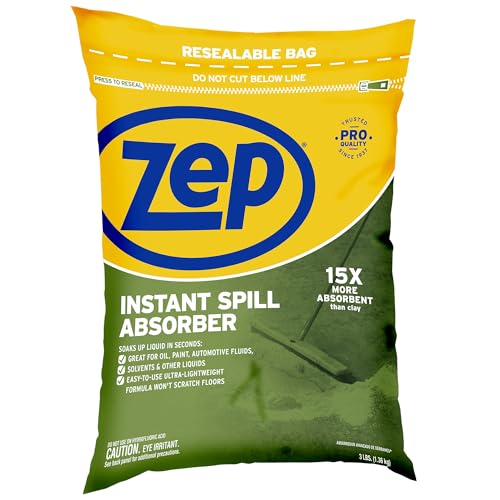 Zep Instant Spill Absorber - 3 Lb Bag (Case of 6) - ZUABS3 - Ultra-Lightweight Absorbent Traps and Encapsulates in Seconds