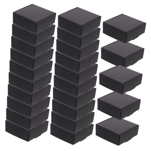 CLISPEED 25 piezas Cajas de Embalaje de Papel Negras Resistentes para Envío y Almacenamiento Cajas de Cartón para Tienda y Mudanza Diseño Reutilizable y Carga Fuerte