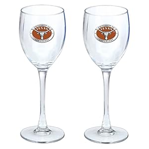 Heritage Pewter Texas Longhorns Glass Goblets – Set of 2 | 12 OZ Goblet Wine Glasses | Expertly Crafted Pewter Glass