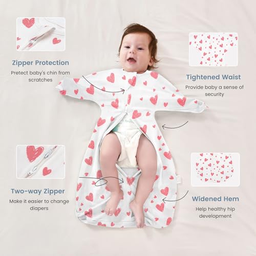 Image of ZIGJOY Swaddle Sleep Sack 6-12 Months, 1.0 Tog Cotton Baby Swaddle Blanket
