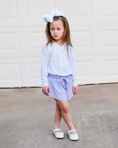 Image of Stelle Girls Flowy Shorts with Pockets Athletic Running Skirt High Waist Butterfly 2 in 1 Sports Short 5-16 Years