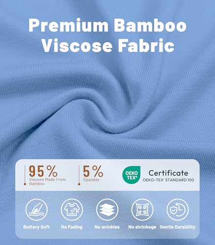 Image of NACHILA Men's Pajama Set, Cooling Bamboo Viscose Short Sleeve Top & Shorts