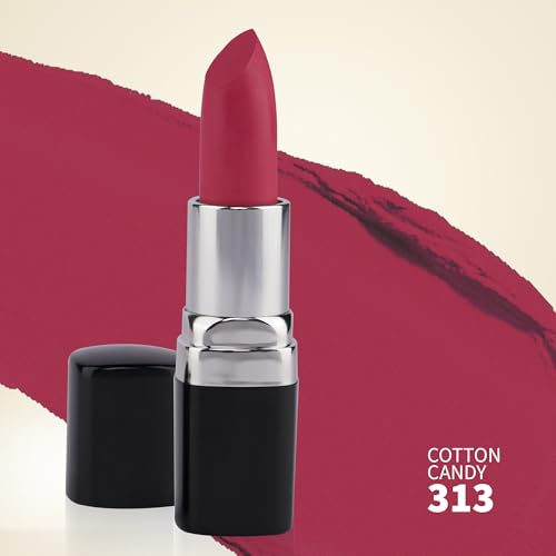 Image of Barva Natural & Moisturising Lipstick 4.3g (Cotton Candy 313) | With Pure Ghee & Kokum Butter | Creamy Hydrating Finish | Mineral Colour | Long Lasting Pink Lipstick