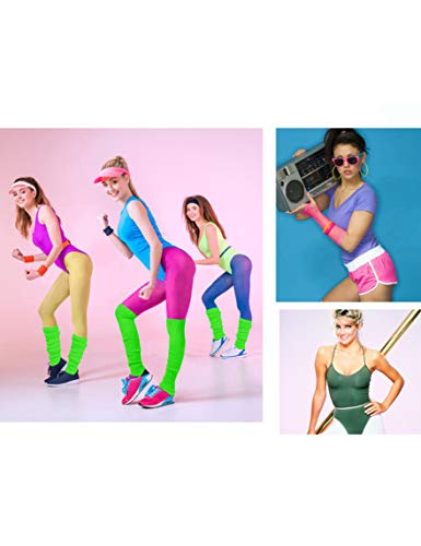 Image of v28 Women Warm Leg Warmers 80s Retro Party Costume Knit Ballet Neon Long Socks