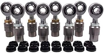 3/8 X 3/8-24 Chro. 4-Link Rod End Kit, 3/8 Alum. Cone, Bungs .058 Wall | Chromoly Rod Ends