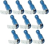 Aerzetix: 10 x Kabelschuhe Kabelschuh ( Klemme ) männlich / weiblich flach 6.3mm 0.8mm 1.5...2.5mm2 blau isoliert