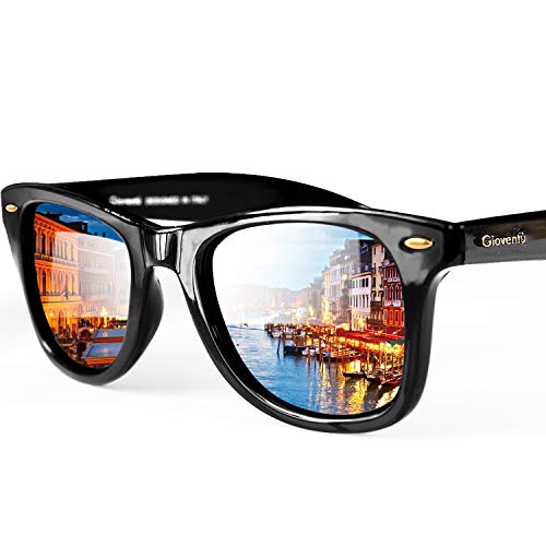 GioventÃ¹ Polarized Sunglasses for Women and Men - UV400 Protection NXT Trivex Advanced Lenses, Classic Wayfarer Sunglasses, Outdoors Sport Driving Fishing Cycling Hiking (Wayfarer Mirror-Coated)