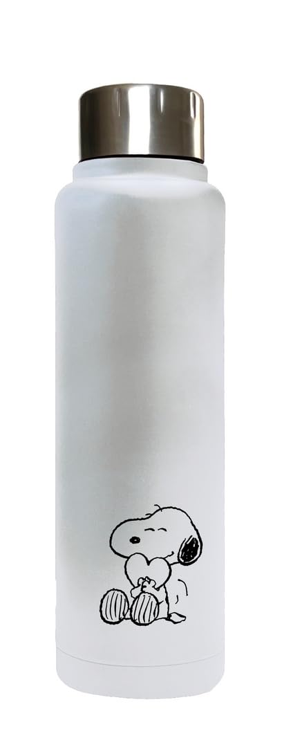 Snoopy Love – Thermal Bottle, Water Bottle, Stainless Steel, Double Insulated, 6h Hot Drink and 12h Cold Drink, 500ml, Light Blue, M, Casual