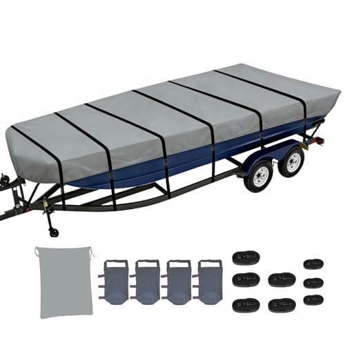 Jintogrive 10-12 ft Jon Boat Cover Grey