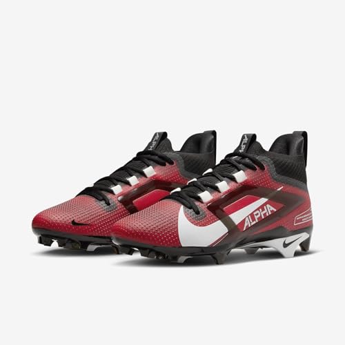 Image of Nike Alpha Menace 4 Elite Football Cleats (FD7036-600, University Red /Team Red /Black /White)