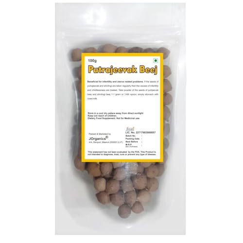 Image of JOrganics Putrajeevak Beej, Putrajivak Seed, Putr Jivak, Roxburghii For Women - 100gram, Pack of 1