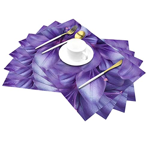 Set de table violet fleur de lys lot de 4 lavables 30x45 cm - 3