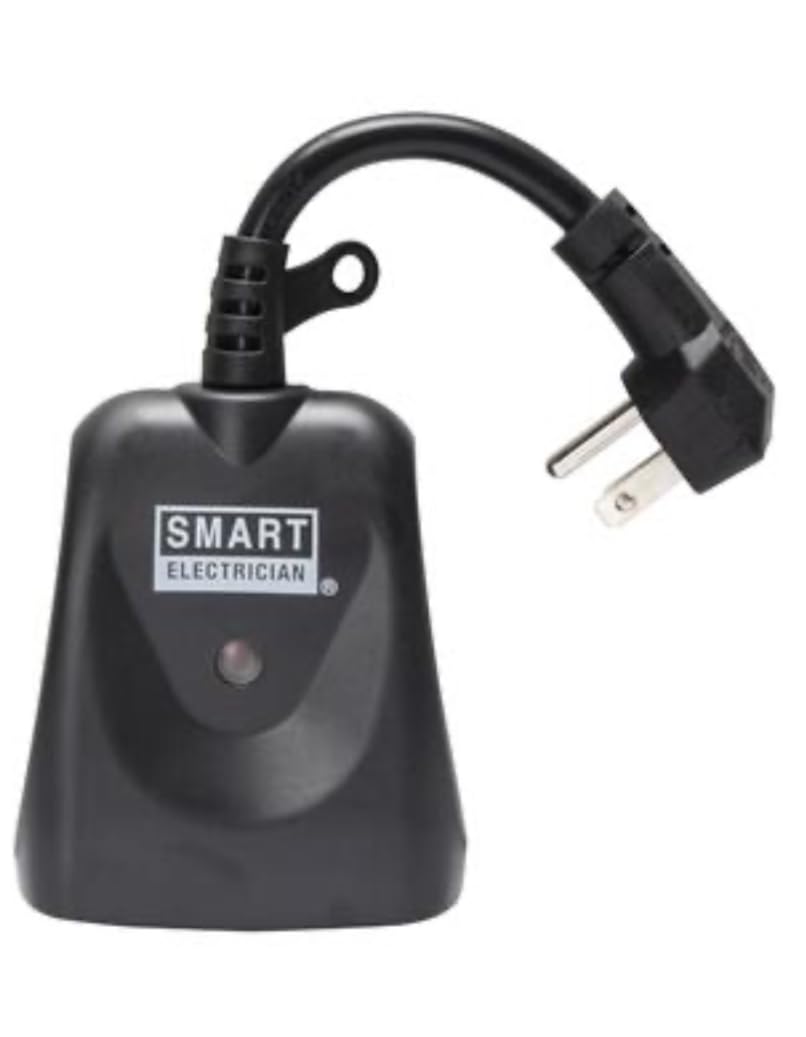 Smart Electrician Outdoor Indoor Wireless Remote Control 2 Outlet Receiver, 80 Feet Range