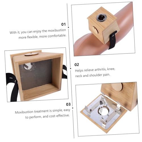 Caja portátil de moxibustión de bambú para terapia, alivio de articulaciones y músculos, ligera y conveniente para viaje y uso al aire libre miniatura 7