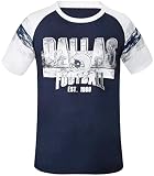 Geneisteck Mens City Football Fans Athletic Arm Stripe Tee Raglan T-Shirts - Navy & White - Size: M