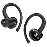 Monster N-Lite 216 Wireless Earbuds, Sports Earbuds with Earhooks, Noise Cancelling Headset, Stereo Deep Bass Over Ear Buds 48H Playtime, IPX6 Waterproof Earphones for Sports/Running/Workout（Black）