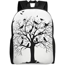 tree design with birds Print Backpack 16 Inch Lightweight Waterproof Travel Bags Casual Daypack For Women Men