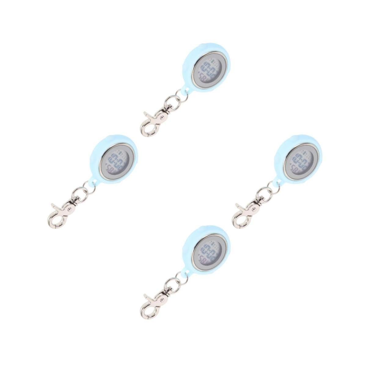 CLISPEED 4 Piezas Reloj de Bolsillo Digital Portátil Cronómetro y Luz Luminosa, Aleación y Silicona, Adecuado para Exámenes y Uso de Estudiantes