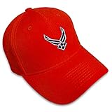 Custom Baseball Cap Air Force Emblem Embroidery Insignias Acrylic Dad Hats for Men & Women Red...