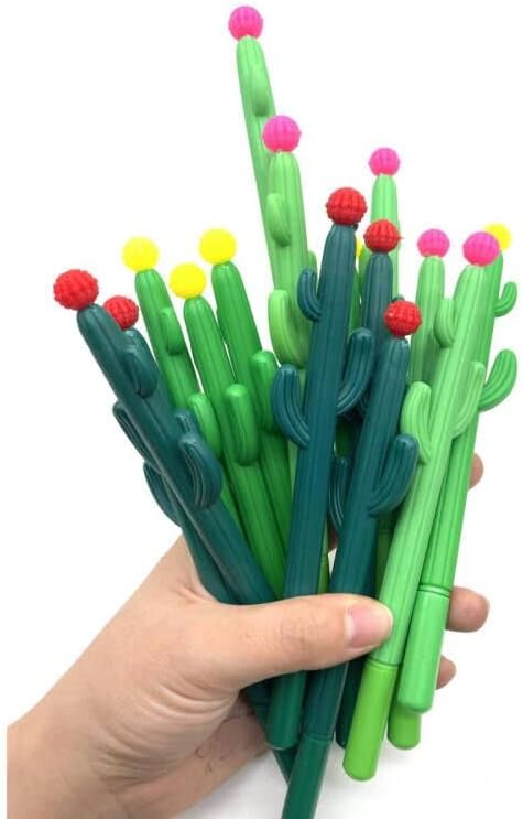 30Pcs Catus Cacti Gel Pens Plant Pen for Child, Women, Coworkers, Great School Office Supplies and Party Supplies,Black Ink (0.5mm)