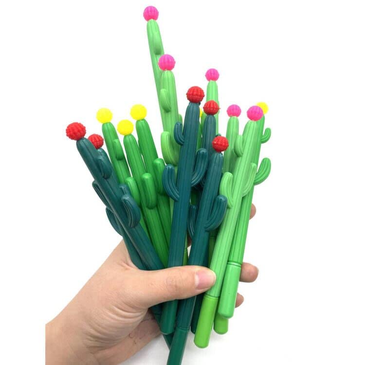 30Pcs Catus Cacti Gel Pens Plant Pen for Child, Women, Coworkers, Great School Office Supplies and Party Supplies，Black Ink (0.5mm)