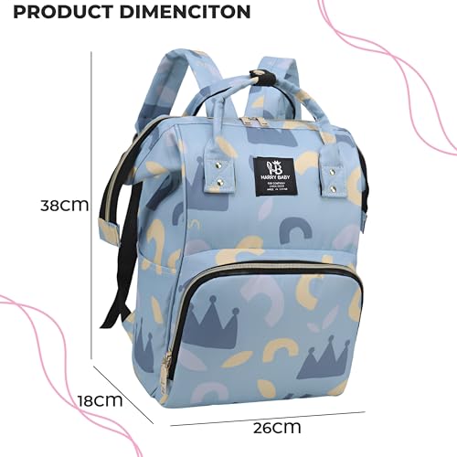 Image of BEMBIKA Diaper Bags For Mom And Dad Kids Diaper Bags For Travel Backpack With Small Bottle Pouch For Multi-Function Waterproof And Large Capacity-(Sky blue)