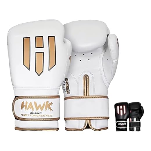 Hawk Boxing Gloves for Men & Women Training Fighting Punching Heavy Bag Mitts UFC MMA Muay Thai Sparring Kickboxing Gloves, White 16 oz