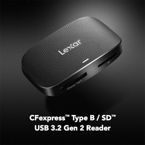 Lexar Professional CFexpress Type B / SD USB 3.2 Gen 2 Reader, Transfer Speeds Up To 10Gbps, Designed for CFexpress Type B and SD Cards (LRW520U-RNBNG)