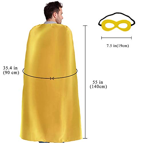 Superhero Capes and Masks for Adults Bulk-Men Women Super Hero Costume Halloween Dress Up Party Favors -7 Pack (Multicolored) - Image 8