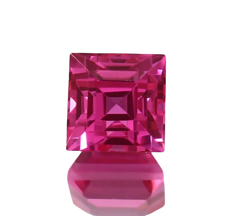 Saphir rose naturel 7 x 7 mm Asscher pour créer un cadeau de bijoux fait main