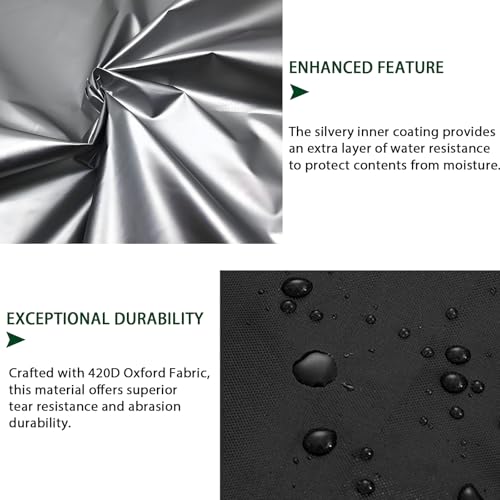 Image of Wall Mount Fan Cover, 16 Inch Industrial Fan Cover, 600D Waterproof & Dustproof for Wall Mount, Pedestal Fans Protection with Zipper and Securing Strap
