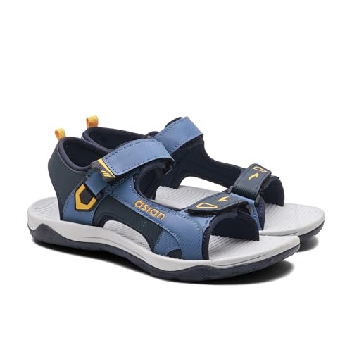 Image of ASIAN Vistara-42 Men's Sandals | Soft Cushion Footbed, Adjustable Velcro Straps & Anti-Slip Grip Sole | Lightweight, Durable & Comfortable Sandals for Walking, Daily Use, Beach & Travel