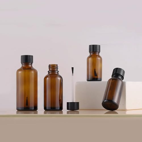 UPSTORE 4 frascos vazios de esmalte de 20 ml com tampa de pincel para arte de unhas
