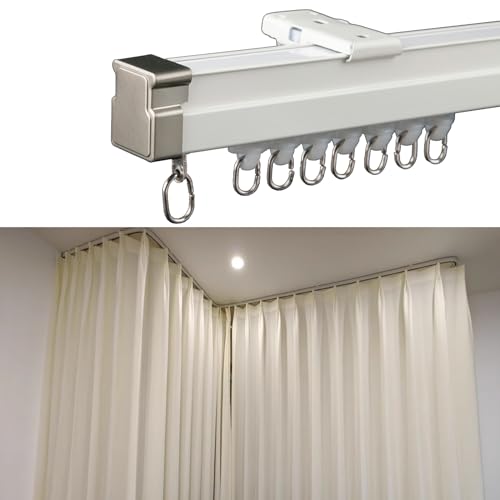 Riel flexible para ventanas de bahía con sistema de montaje en pared resistente 2