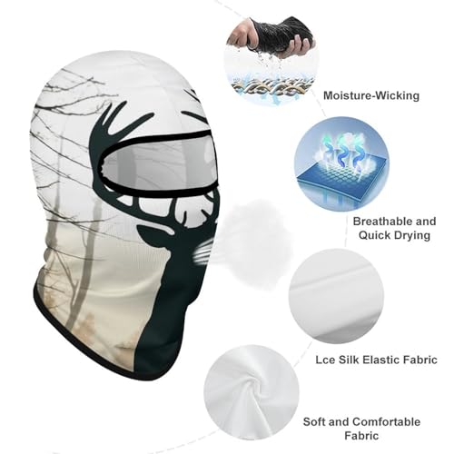 Balaclava para hombres, máscara para esquiar con silueta de ciervo, cubreboca para invierno, protección facial para ciclismo miniatura 3