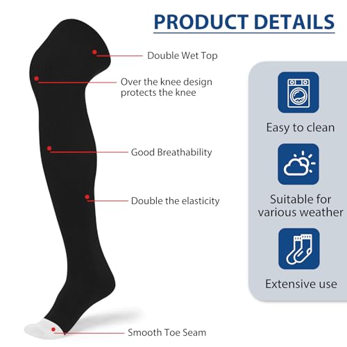 High Baseball Football Socks Multiple Sizes Over the Knee Baseball Socks Extra Long Soccer Sock for Boys Men2