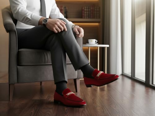 Image of Men's Vintage Velvet Designer Classic Dress Tuxedo Smoking Slipper Loafer Slip On Shoes Arthur-02