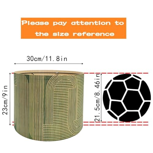 Image of Rustic Bamboo Drum lamp Shade for table lamps and floor lamps with Decorative Geometric Green Figure, ideal for living room bedroom, easy assemble, size 11.8Inch*9Inch