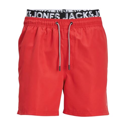 JACK & JONES Jpstfiji Jjswim WB LY Sn Jnr Bañadores Ajustados para Hombre, Color Rojo, 164 cm para Niños