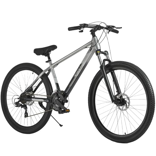 Image of FitTrip Dominator 29T MTB | 21 SPD Shimano Gearset | Zoom Masera Suspension | Imported Clarks UK Dual Disk Brakes | Dual Tone Paintjob with Crystals | Unisex (Sterling Silver)