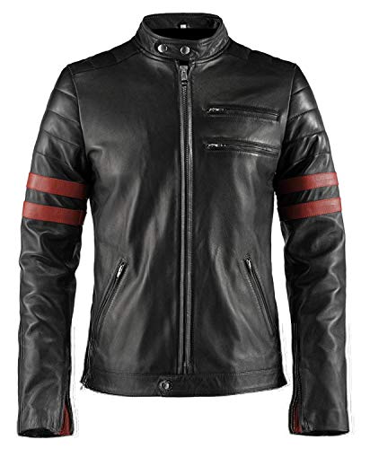 ANB Collection Fight Club Brad Pitt Leather Jacket for Men Black