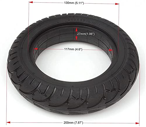 Solid Tires Airless Tire Tyre Replacement for 2- wheel Smart Self- Balancing Scooter - Scooter Parts Tire Replacement Scooter tires (Color : Black)