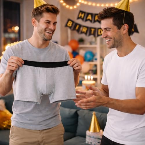 Planetee Caleçon Cyril Maître du Feu et de la Chipolata - Humour Boxer Gris Cadeau - Taille M – vue 3